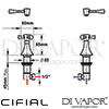 Cifial 600033MW.X Brookhaven Cross Deck Valves and Aqua Filler Dimensions
